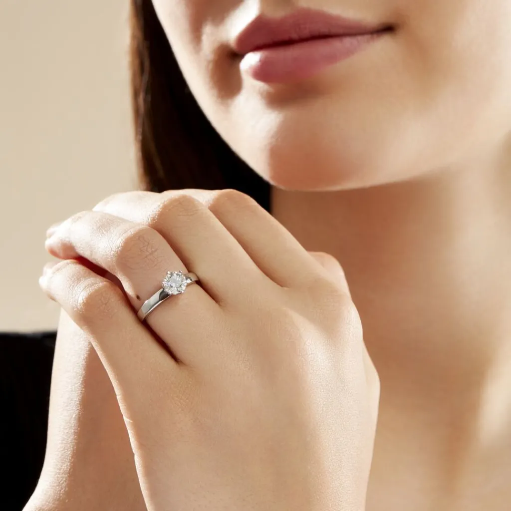 Histoire d'Or Bague Solitaire Natalia Or Blanc Diamant Synthetique or blanc diamant synthétique blanc Discount