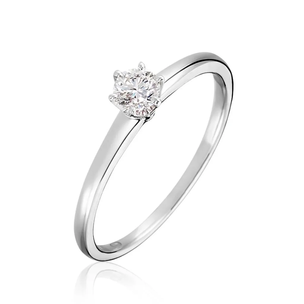 Histoire d'Or Bague Solitaire Natalia or blanc diamant Outlet