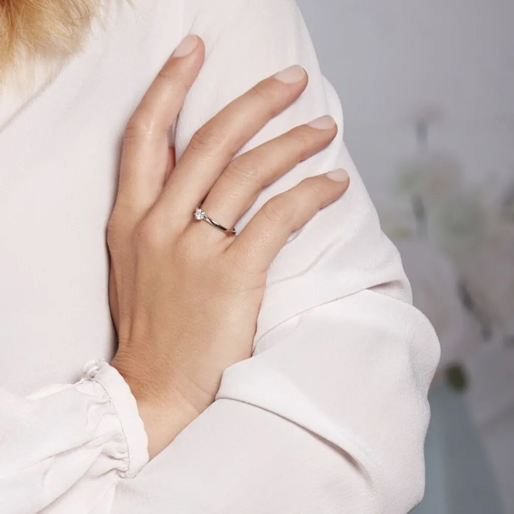 Histoire d'Or Bague Solitaire Natalia Pl Platine Blanc Diamant