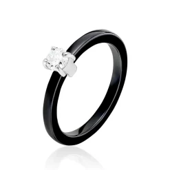 Histoire d'Or Bague Solitaire Nigelia Argent Blanc Oxyde De Zirconium