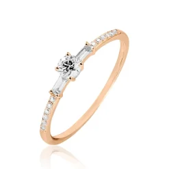 Histoire d'Or Bague Solitaire Nina Or Rose Diamant Best