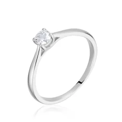 Histoire d'Or Bague Solitaire Or Blanc Aphrodite Diamant or blanc diamant blanc