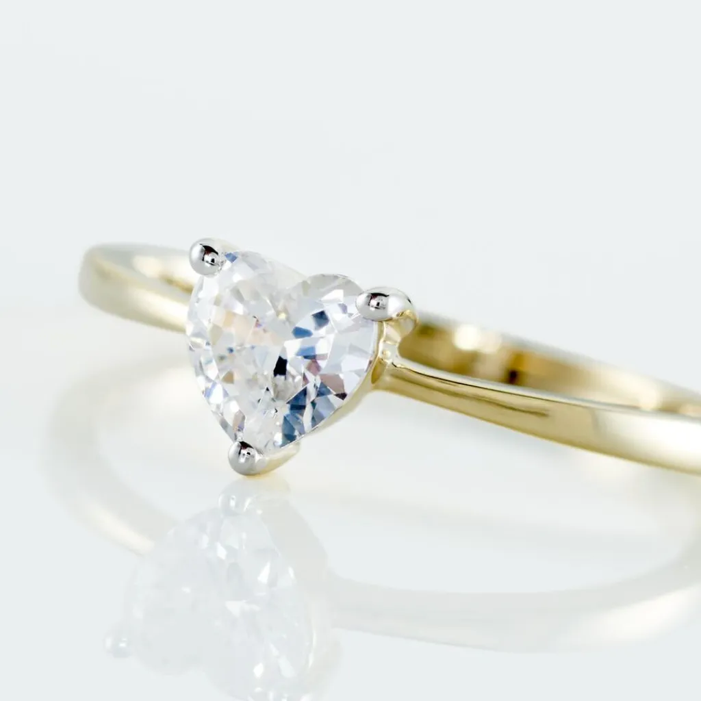 Histoire d'Or Bague Solitaire Or Jaune Idelle Oxyde De Zirconium Hot