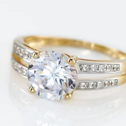 Histoire d'Or Bague Solitaire Or Jaune Anthyme Oxyde De Zirconium or jaune oxyde Online