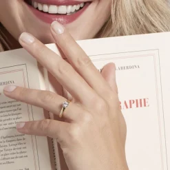 Histoire d'Or Bague Solitaire Or Jaune Diamant Synthetique or jaune diamant synthétique blanc Clearance