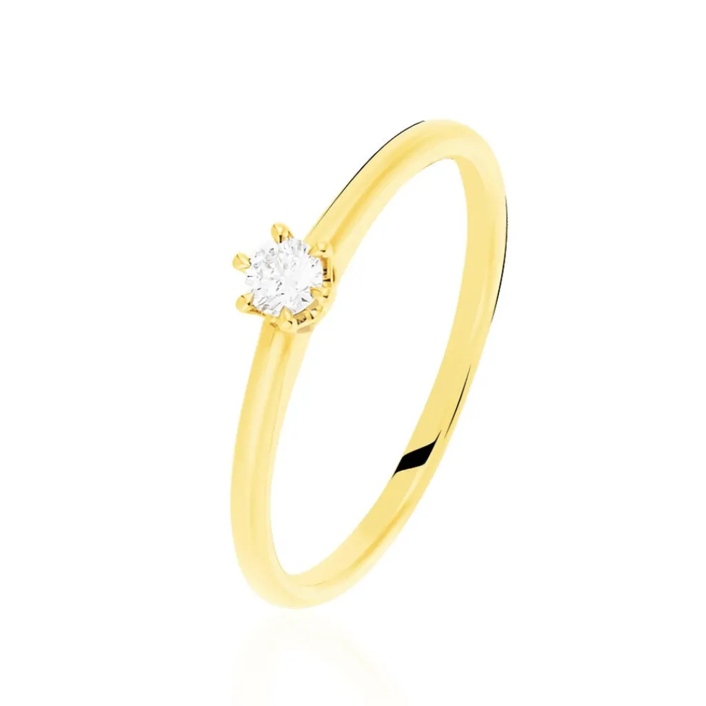 Histoire d'Or Bague Solitaire Orleane Or Jaune Diamant Discount