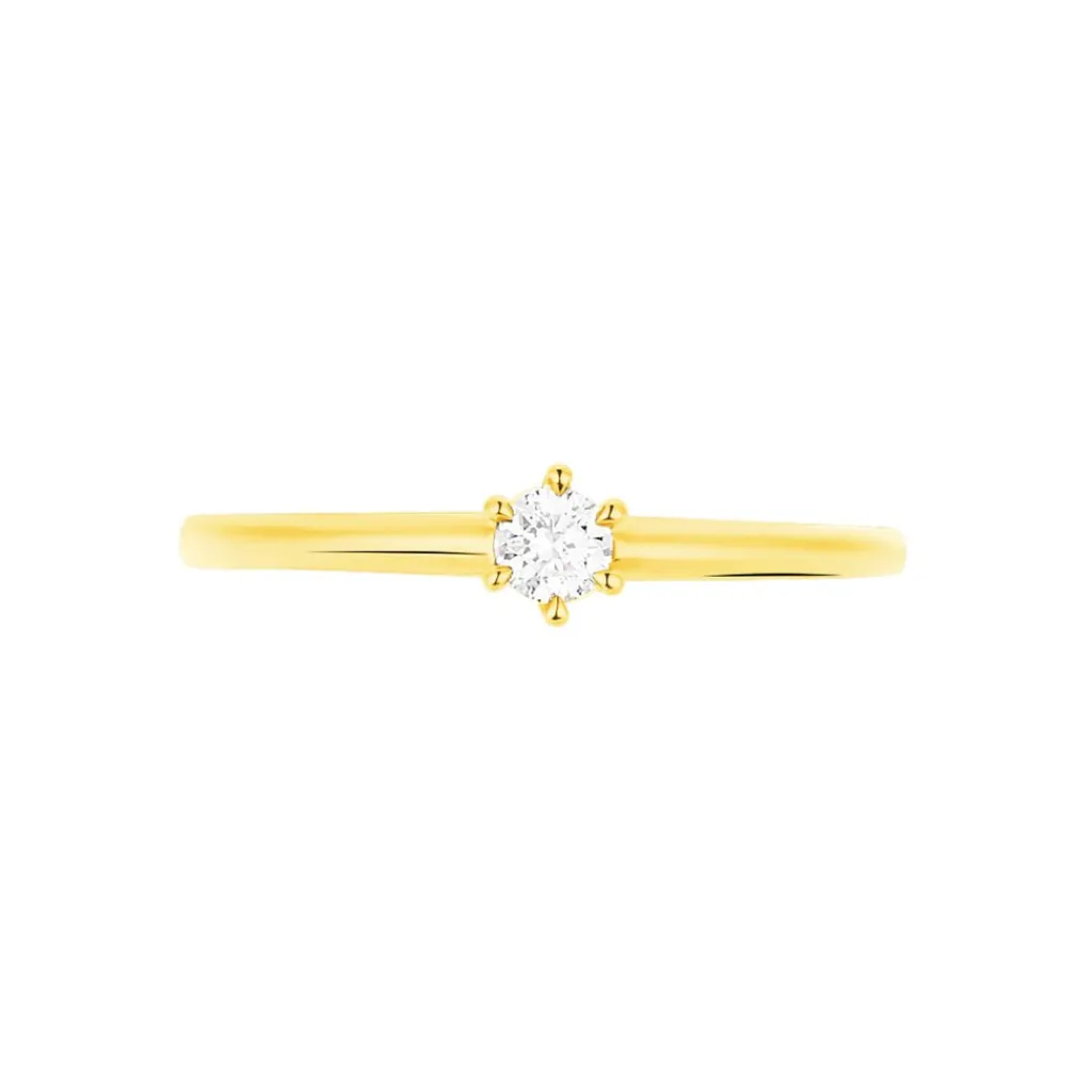 Histoire d'Or Bague Solitaire Orleane Or Jaune Diamant Discount