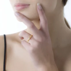 Histoire d'Or Bague Solitaire Orleane Or Jaune Diamant Discount