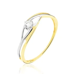 Histoire d'Or Bague Solitaire Peline Or Bicolore Oxyde De Zirconium Discount