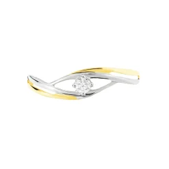 Histoire d'Or Bague Solitaire Peline Or Bicolore Oxyde De Zirconium Discount