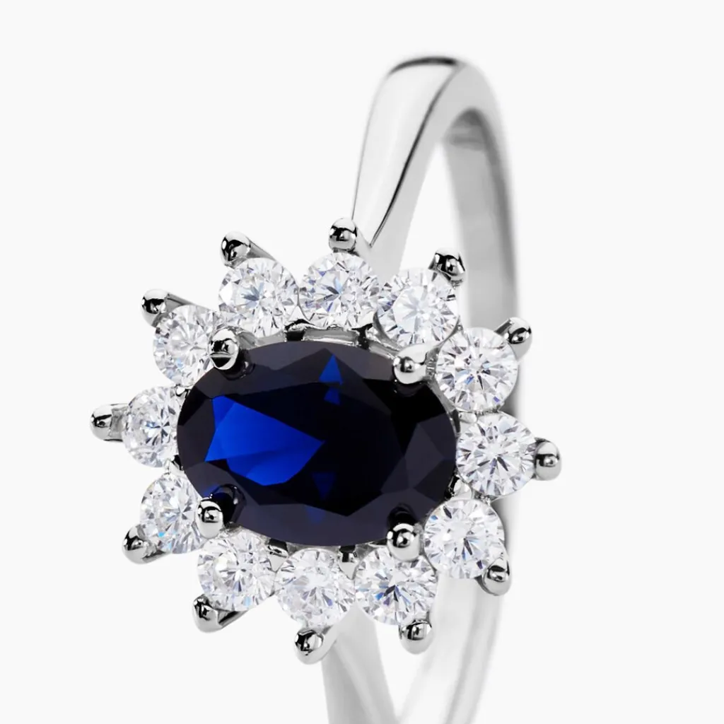 Histoire d'Or Bague Solitaire Perez Argent Blanc Oxyde De Zirconium argent blanc oxyde bleu Clearance