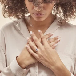Histoire d'Or Bague Solitaire Perez Argent Blanc Oxyde De Zirconium argent blanc oxyde bleu Clearance