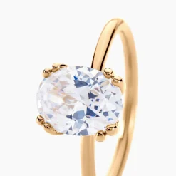 Histoire d'Or Bague Solitaire Plaqué Or Liber Oxyde De Zirconium