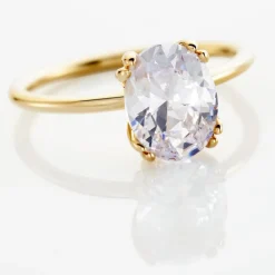 Histoire d'Or Bague Solitaire Plaqué Or Liber Oxyde De Zirconium