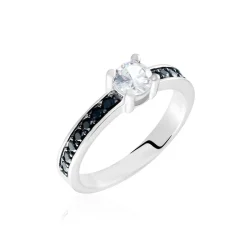 Histoire d'Or Bague Solitaire Regilla Argent Blanc Oxyde De Zirconium