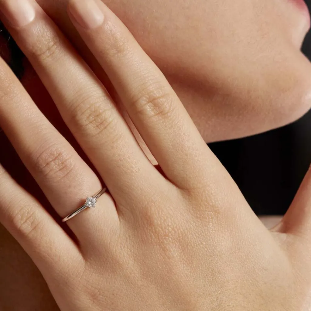 Histoire d'Or Bague Solitaire Samantha Or Blanc Diamant Sale