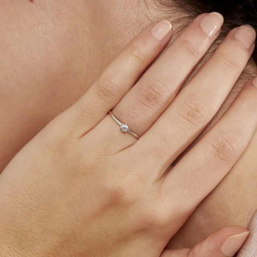 Histoire d'Or Bague Solitaire Samantha Or Blanc Diamant Discount