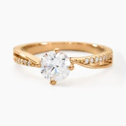 Histoire d'Or Bague Solitaire Sarah-lee Plaqué Or Jaune Oxyde De Zirconium Best