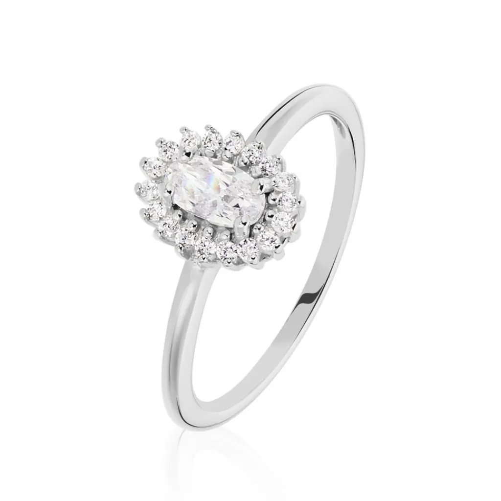 Histoire d'Or Bague Solitaire Shandrany Argent Blanc Oxyde De Zirconium Outlet