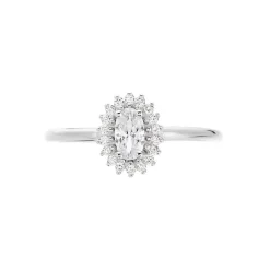 Histoire d'Or Bague Solitaire Shandrany Argent Blanc Oxyde De Zirconium Outlet