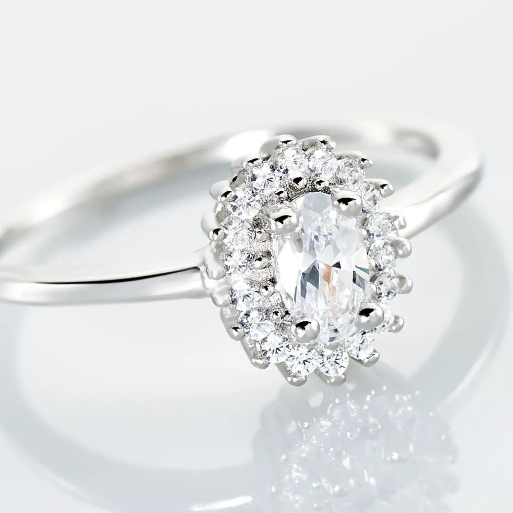 Histoire d'Or Bague Solitaire Shandrany Argent Blanc Oxyde De Zirconium Outlet