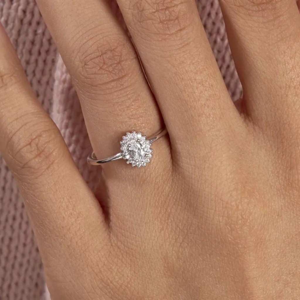 Histoire d'Or Bague Solitaire Shandrany Argent Blanc Oxyde De Zirconium Outlet