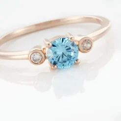 Histoire d'Or Bague Solitaire Shir Argent Rose Oxyde De Zirconium Hot