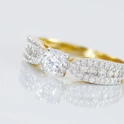 Histoire d'Or Bague Solitaire Stockholm Or Jaune Diamant Synthetique or jaune diamant synthétique blanc Hot