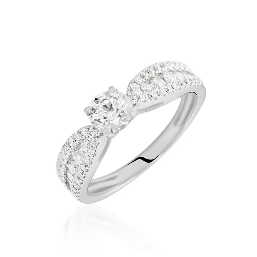 Histoire d'Or Bague Solitaire Stockholm Or Blanc Diamant Synthetique or blanc diamant synthétique blanc New