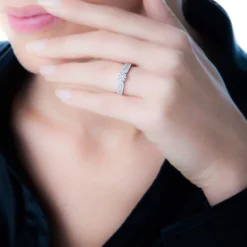 Histoire d'Or Bague Solitaire Stockholm Or Blanc Diamant