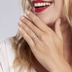 Histoire d'Or Bague Solitaire Stockholma Platine Blanc Diamant New