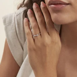 Histoire d'Or Bague Solitaire Symphonie Or Blanc Diamant Outlet