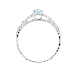 Histoire d'Or Bague Solitaire Tahyss Or Blanc Topaze Et Oxyde De Zirconium Sale
