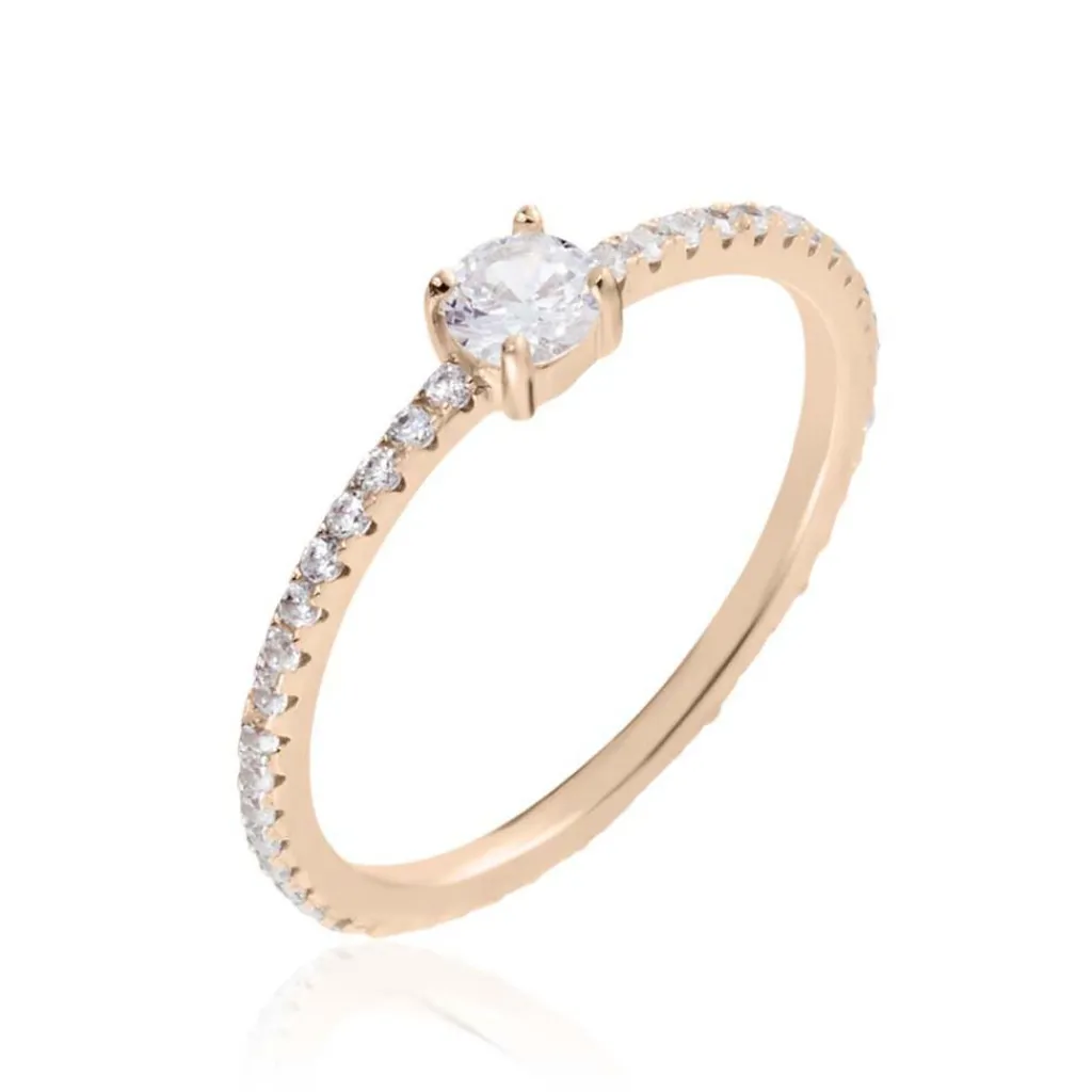 Histoire d'Or Bague Solitaire Ursi De Zirconium argent rose oxyde Outlet
