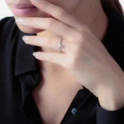 Histoire d'Or Bague Solitaire Victoria Or Blanc Diamant Outlet