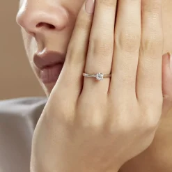 Histoire d'Or Bague Solitaire Victoria Platine Blanc Diamant Outlet