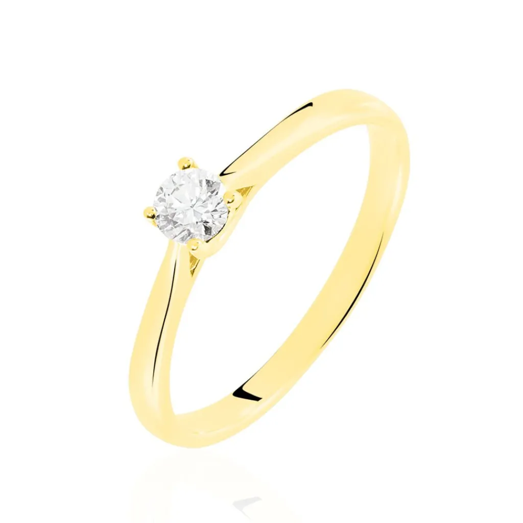 Histoire d'Or Bague Solitaire Victoria Or Jaune Diamant New