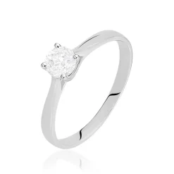 Histoire d'Or Bague Solitaire Victoria or blanc diamant New