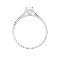 Histoire d'Or Bague Solitaire Victoria or blanc diamant New