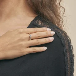 Histoire d'Or Bague Solitaire Victoria or blanc diamant New