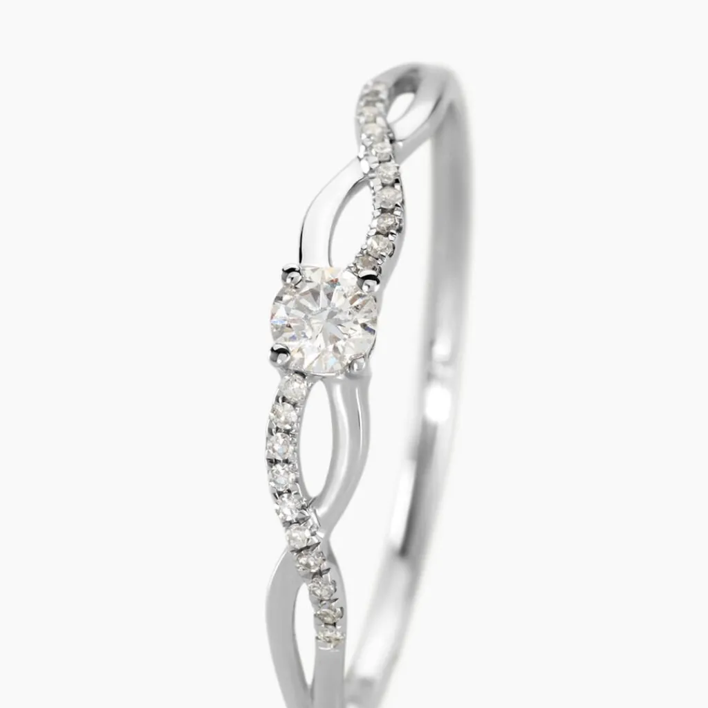 Histoire d'Or Bague Solitaire Vilma Or Blanc Diamant