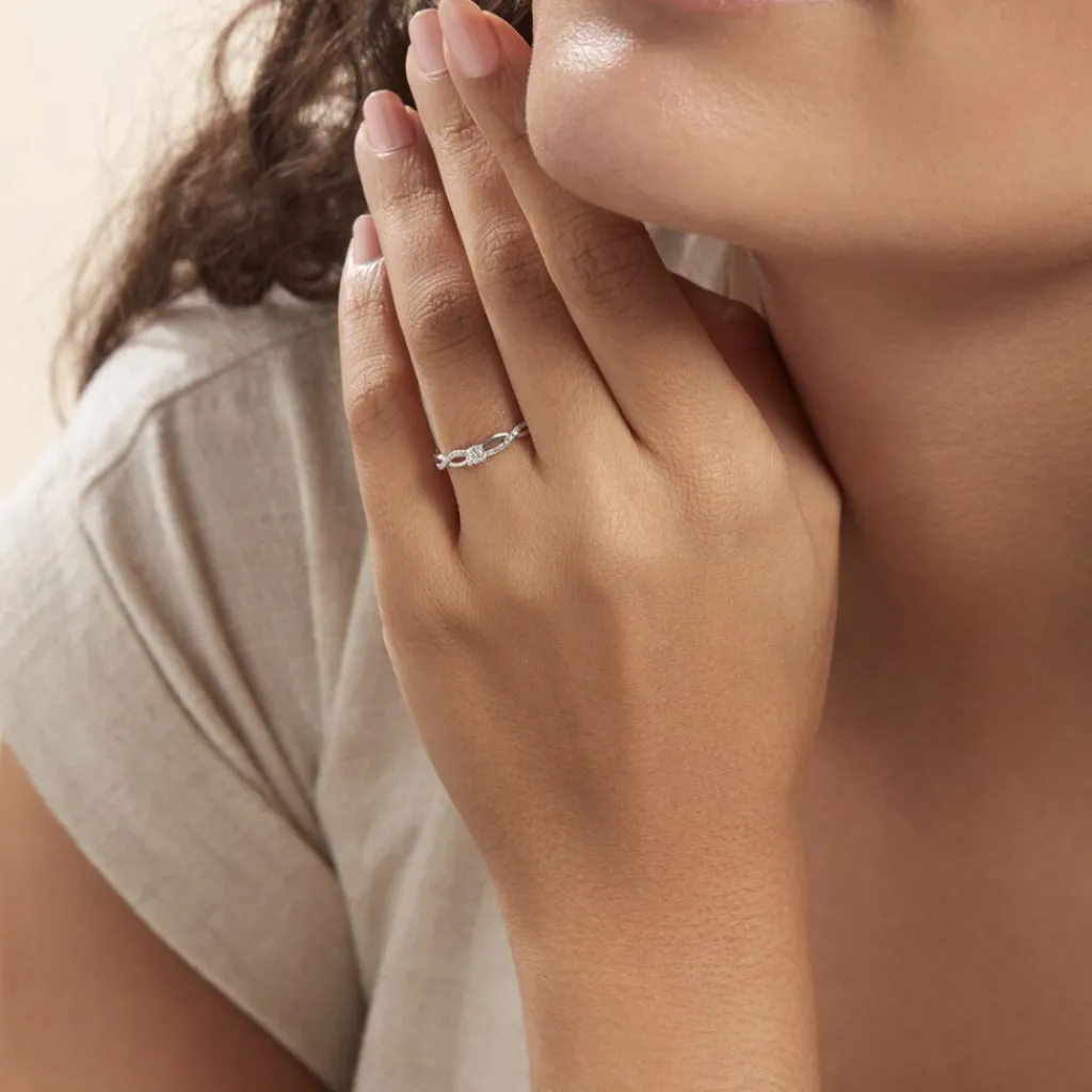 Histoire d'Or Bague Solitaire Vilma Or Blanc Diamant