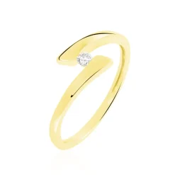 Histoire d'Or Bague Solitaire Vinca or jaune diamant New
