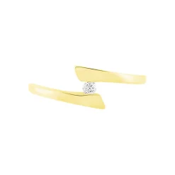 Histoire d'Or Bague Solitaire Vinca or jaune diamant New