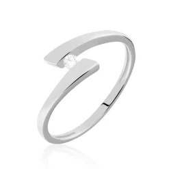 Histoire d'Or Bague Solitaire Vinca or blanc diamant Outlet