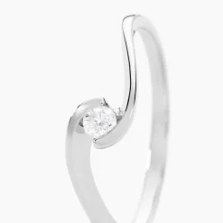 Histoire d'Or Bague Solitaire Vrille Or Blanc Diamant