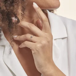 Histoire d'Or Bague Solitaire Vrille Or Blanc Diamant