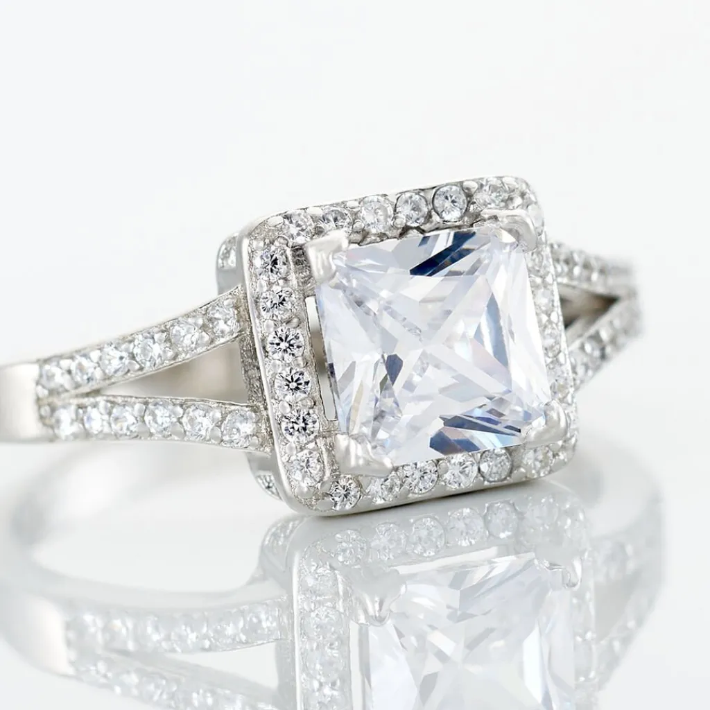 Histoire d'Or Bague Solitaire Wilona Argent Blanc Oxyde De Zirconium Hot