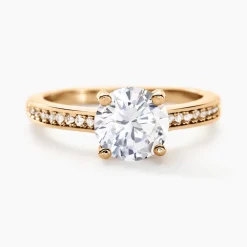 Histoire d'Or Bague Solitaire Zoura Plaqué Or Jaune Oxyde De Zirconium New