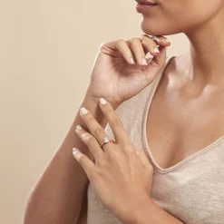 Histoire d'Or Bague Solitaire Zoura Plaqué Or Jaune Oxyde De Zirconium New